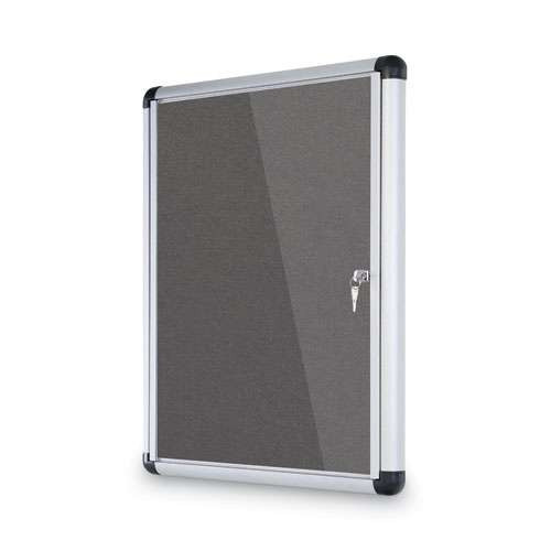 Slim-line Enclosed Fabric Bulletin Board, 28 X 38, Aluminum Case