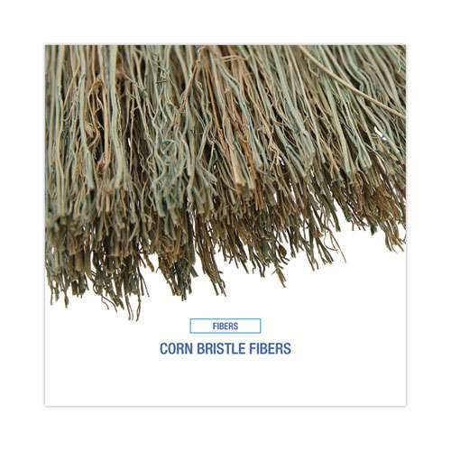 Corn Whisk Broom, Corn Fiber Bristles, 9" Length, Yellow, 12/carton