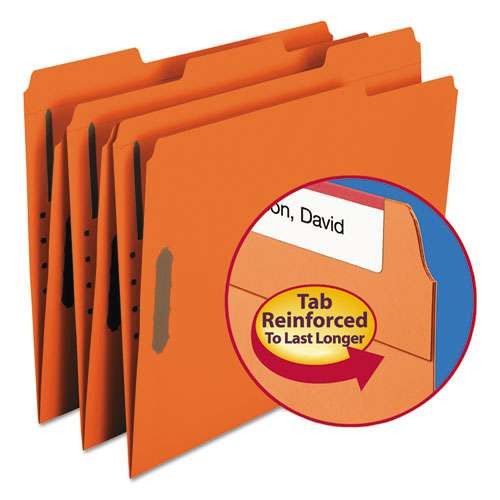 Top Tab Colored Fastener Folders, 2 Fasteners, Letter Size, Orange Exterior, 50/box Top Tab Colored Fastener Folders, 2 Fasteners, Letter Size, Orange Exterior, 50/box