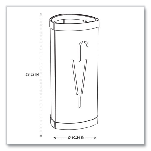 Triangular Umbrella Stand, Steel/plastic, 10.25w X 10.25d X 23.67h, Black Triangular Umbrella Stand, Steel/plastic, 10.25w X 10.25d X 23.67h, Black