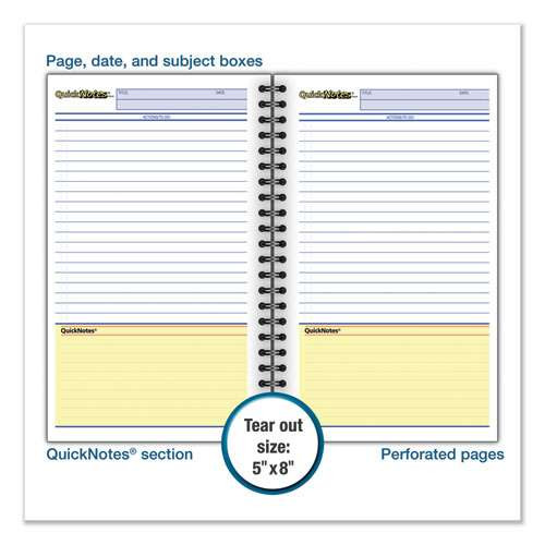 Wirebound Guided Quicknotes Notebook, 1 Subject, List-management Format, Dark Gray Cover, 8 X 5, 80 Sheets Wirebound Guided Quicknotes Notebook, 1 Subject, List-management Format, Dark Gray Cover, 8 X 5, 80 Sheets