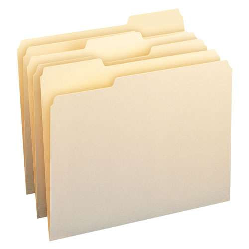 Top Tab Manila File Folders, 1/5-cut Tabs: Assorted, Legal Size, 0.75" Expansion, Manila, 100/box
