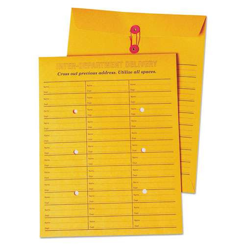 Brown Kraft String/button Box-style Interoffice Envelope, #97, Two-sided Three-column Format, 10 X 13, Brown Kraft, 100/box Brown Kraft String/button Box-style Interoffice Envelope, #97, Two-sided Three-column Format, 10 X 13, Brown Kraft, 100/box