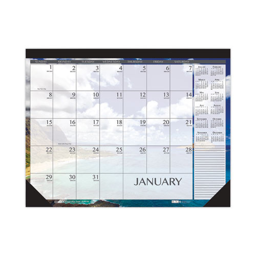 Recycled Earthscapes Desk Pad Calendar, Seascapes Photography, 22 X 17, Black Binding/corners,12-month (jan To Dec): 2025 Recycled Earthscapes Desk Pad Calendar, Seascapes Photography, 22 X 17, Black Binding/corners,12-month (jan To Dec): 2025