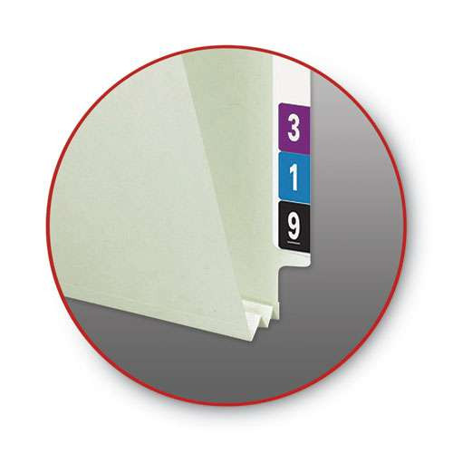 End Tab Pressboard Classification Folders With Two Safeshield Coated Fasteners, 2" Expansion, Letter Size, Gray-green, 25/box
