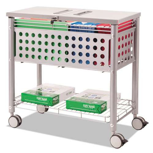 Smartworx File Cart, One-shelf, 28.25w X 13.75d X 27.38h, Matte Gray Smartworx File Cart, One-shelf, 28.25w X 13.75d X 27.38h, Matte Gray