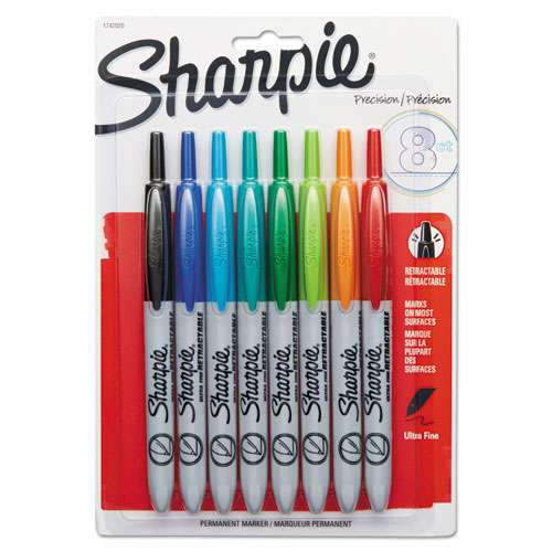 Retractable Permanent Marker, Extra-fine Needle Tip, Black Retractable Permanent Marker, Extra-fine Needle Tip, Black