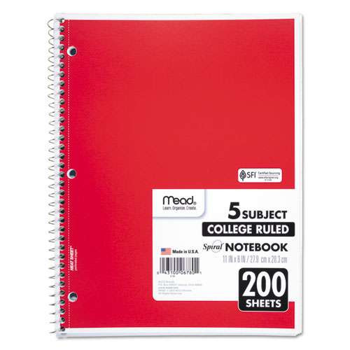 Spiral Notebook, 5 Subject, Medium/college Rule, Randomly Assorted Covers, 11 X 8, 200 Sheets Spiral Notebook, 5 Subject, Medium/college Rule, Randomly Assorted Covers, 11 X 8, 200 Sheets