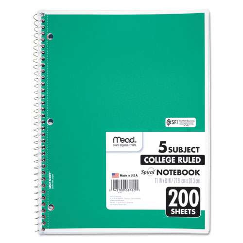 Spiral Notebook, 5 Subject, Medium/college Rule, Randomly Assorted Covers, 11 X 8, 200 Sheets Spiral Notebook, 5 Subject, Medium/college Rule, Randomly Assorted Covers, 11 X 8, 200 Sheets