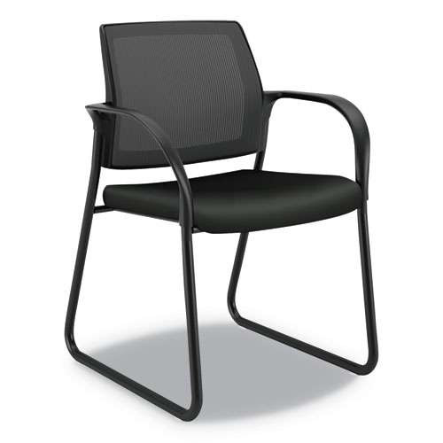Ignition Series Mesh Back Guest Chair With Sled Base, 25" X 22" X 34", Black