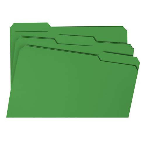 Colored File Folders, 1/3-cut Tabs: Assorted, Legal Size, 0.75" Expansion, Green, 100/box Colored File Folders, 1/3-cut Tabs: Assorted, Legal Size, 0.75" Expansion, Green, 100/box