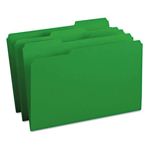 Colored File Folders, 1/3-cut Tabs: Assorted, Legal Size, 0.75" Expansion, Green, 100/box Colored File Folders, 1/3-cut Tabs: Assorted, Legal Size, 0.75" Expansion, Green, 100/box