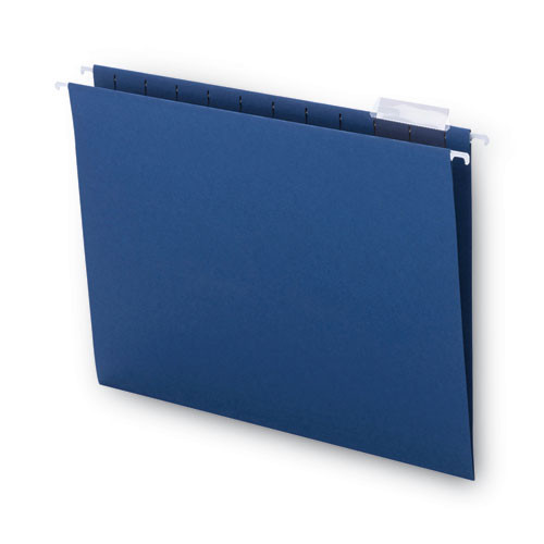 Colored Hanging File Folders With 1/5 Cut Tabs, Letter Size, 1/5-cut Tab, Navy, 25/box