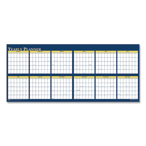 Recycled Reversible Yearly Wall Planner, 60 X 26, White/blue/yellow Sheets, 12-month (jan To Dec): 2025 Recycled Reversible Yearly Wall Planner, 60 X 26, White/blue/yellow Sheets, 12-month (jan To Dec): 2025