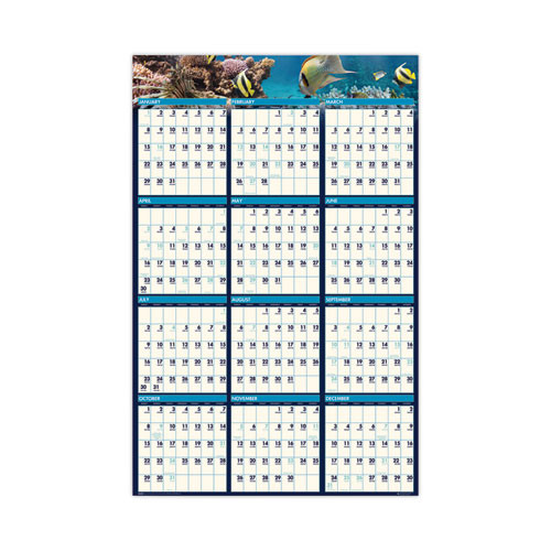Earthscapes Recycled Reversible/erasable Yearly Wall Calendar, Sea Life Photos, 24 X 37, White Sheets, 12-month(jan-dec):2025 Earthscapes Recycled Reversible/erasable Yearly Wall Calendar, Sea Life Photos, 24 X 37, White Sheets, 12-month(jan-dec):2025