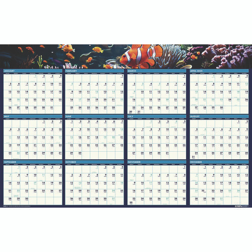 Earthscapes Recycled Reversible/erasable Yearly Wall Calendar, Sea Life Photos, 24 X 37, White Sheets, 12-month(jan-dec):2025 Earthscapes Recycled Reversible/erasable Yearly Wall Calendar, Sea Life Photos, 24 X 37, White Sheets, 12-month(jan-dec):2025