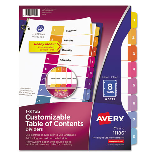 Customizable Toc Ready Index Multicolor Dividers, 12-tab, Letter