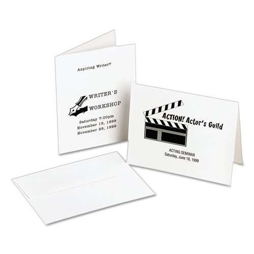 Note Cards With Matching Envelopes, Laser, 80 Lb, 4.25 X 5.5, Uncoated White, 60 Cards, 2 Cards/sheet, 30 Sheets/pack Note Cards With Matching Envelopes, Laser, 80 Lb, 4.25 X 5.5, Uncoated White, 60 Cards, 2 Cards/sheet, 30 Sheets/pack