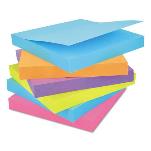 Self-stick Note Pads, 3" X 3", Assorted Bright Colors, 100 Sheets/pad, 12 Pads/pack Self-stick Note Pads, 3" X 3", Assorted Bright Colors, 100 Sheets/pad, 12 Pads/pack