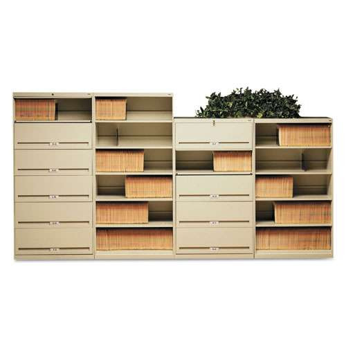 Fixed Shelf Open-format Lateral File For End-tab Folders, 7 Legal/letter File Shelves, Light Gray, 36" X 16.5" X 87"