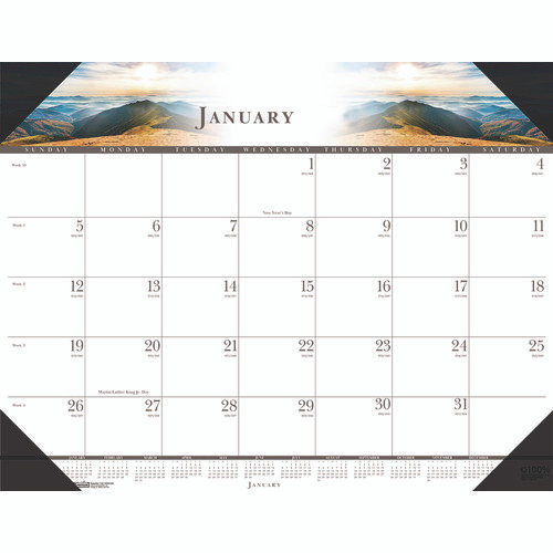 Recycled Full-color Monthly Desk Pad Calendar, Nature Photography, 22 X 17, Black Binding/corners,12-month (jan To Dec): 2025 Recycled Full-color Monthly Desk Pad Calendar, Nature Photography, 22 X 17, Black Binding/corners,12-month (jan To Dec): 2025