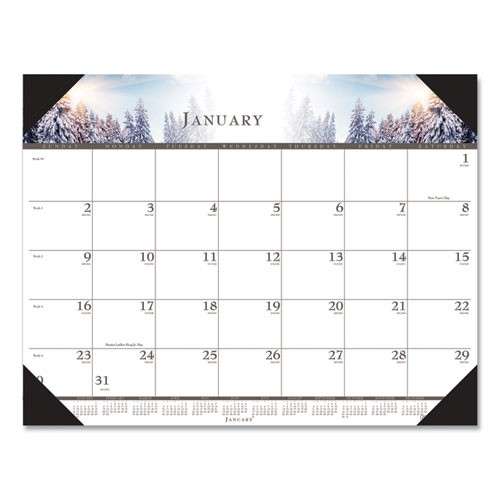 Recycled Full-color Monthly Desk Pad Calendar, Nature Photography, 22 X 17, Black Binding/corners,12-month (jan To Dec): 2025 Recycled Full-color Monthly Desk Pad Calendar, Nature Photography, 22 X 17, Black Binding/corners,12-month (jan To Dec): 2025