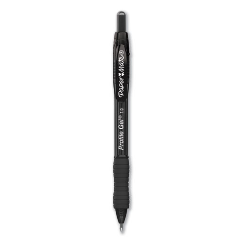 Profile Gel Pen, Retractable, Bold 1 Mm, Black Ink, Translucent Black Barrel, Dozen Profile Gel Pen, Retractable, Bold 1 Mm, Black Ink, Translucent Black Barrel, Dozen