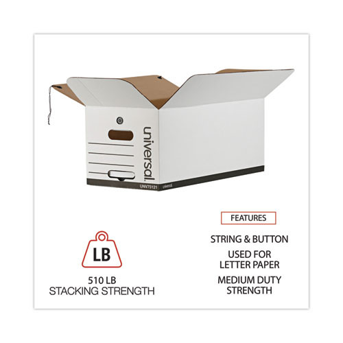 Deluxe Quick Set-up String-and-button Boxes, Letter Files, White, 12/carton Deluxe Quick Set-up String-and-button Boxes, Letter Files, White, 12/carton