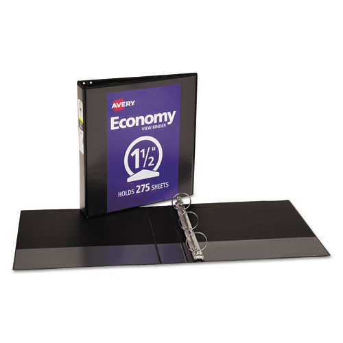 Economy View Binder With Round Rings , 3 Rings, 1.5" Capacity, 11 X 8.5, Black, (5725) Economy View Binder With Round Rings , 3 Rings, 1.5" Capacity, 11 X 8.5, Black, (5725)