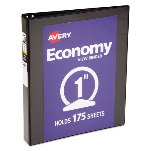 Economy View Binder With Round Rings , 3 Rings, 1.5" Capacity, 11 X 8.5, Black, (5725) Economy View Binder With Round Rings , 3 Rings, 1.5" Capacity, 11 X 8.5, Black, (5725)