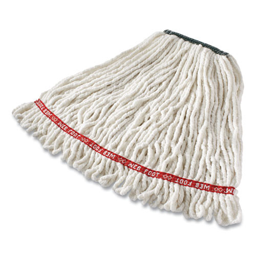 Web Foot Shrinkless Looped-end Wet Mop Head, Cotton/synthetic, Medium, White Web Foot Shrinkless Looped-end Wet Mop Head, Cotton/synthetic, Medium, White