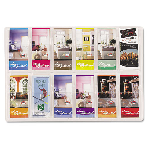 Reveal Clear Literature Displays, 18 Compartments, 30w X 2d X 45h, Clear Reveal Clear Literature Displays, 18 Compartments, 30w X 2d X 45h, Clear