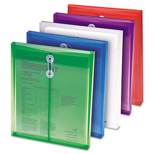 Poly String And Button Interoffice Envelopes, Top Load, String And Button Closure, 9.75 X 11.63, Transparent Purple, 5/pack Poly String And Button Interoffice Envelopes, Top Load, String And Button Closure, 9.75 X 11.63, Transparent Purple, 5/pack