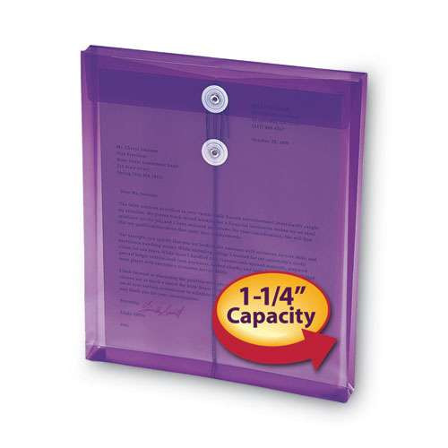 Poly String And Button Interoffice Envelopes, Top Load, String And Button Closure, 9.75 X 11.63, Transparent Purple, 5/pack Poly String And Button Interoffice Envelopes, Top Load, String And Button Closure, 9.75 X 11.63, Transparent Purple, 5/pack