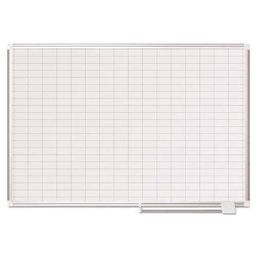 Grid Planning Board, 1 X 2 Grid, 48 X 36, White/silver