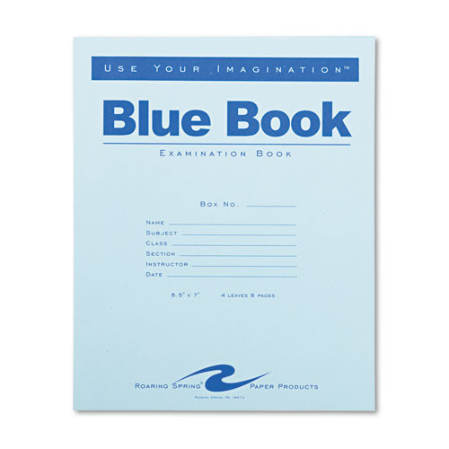 Examination Blue Book, Wide/legal Rule, Blue Cover, 8.5 X 7, 4 Sheets