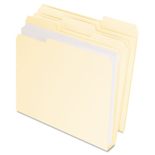 Double Stuff File Folders, 1/3-cut Tabs: Assorted, Letter Size, 1.5" Expansion, Yellow, 50/pack