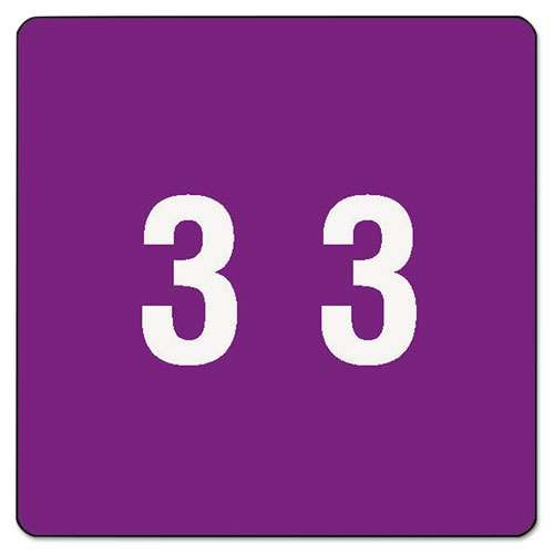 Numerical End Tab File Folder Labels, 3, 1.5 X 1.5, Purple, 250/roll Numerical End Tab File Folder Labels, 3, 1.5 X 1.5, Purple, 250/roll
