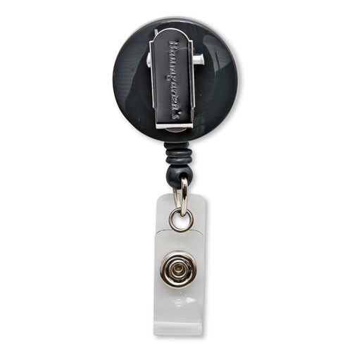 Swivel-style Spring-clip Id Card Reel, 30" Extension, Black Swivel-style Spring-clip Id Card Reel, 30" Extension, Black
