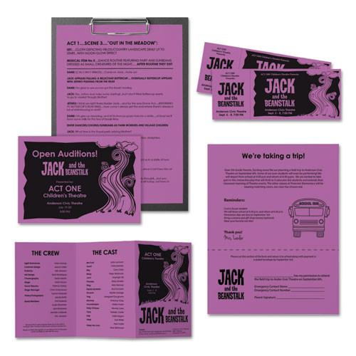 Color Paper, 24 Lb, 8.5 X 11, Planetary Purple, 500 Sheets/ream Color Paper, 24 Lb, 8.5 X 11, Planetary Purple, 500 Sheets/ream