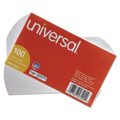 Unruled Index Cards, 3 X 5, White, 100/pack Unruled Index Cards, 3 X 5, White, 100/pack