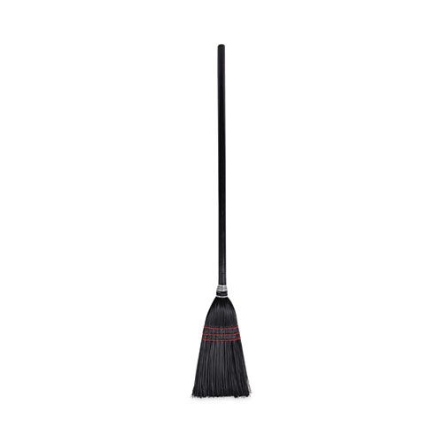 Flag Tipped Poly Lobby Brooms, Flag Tipped Poly Bristles, 38" Overall Length, Natural/black, 12/carton Flag Tipped Poly Lobby Brooms, Flag Tipped Poly Bristles, 38" Overall Length, Natural/black, 12/carton