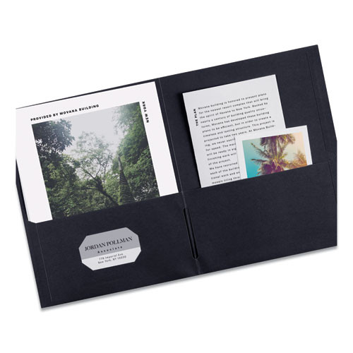 Two-pocket Folder, 40-sheet Capacity, 11 X 8.5, Black, 25/box Two-pocket Folder, 40-sheet Capacity, 11 X 8.5, Black, 25/box