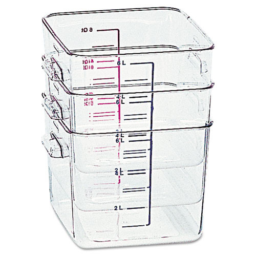 Spacesaver Square Containers, 2 Qt, 8.8 X 8.75 X 2.7, Clear