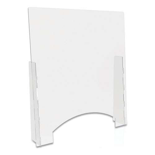 Counter Top Barrier With Pass Thru, 31.75" X 6" X 36", Polycarbonate, Clear, 2/carton Counter Top Barrier With Pass Thru, 31.75" X 6" X 36", Polycarbonate, Clear, 2/carton