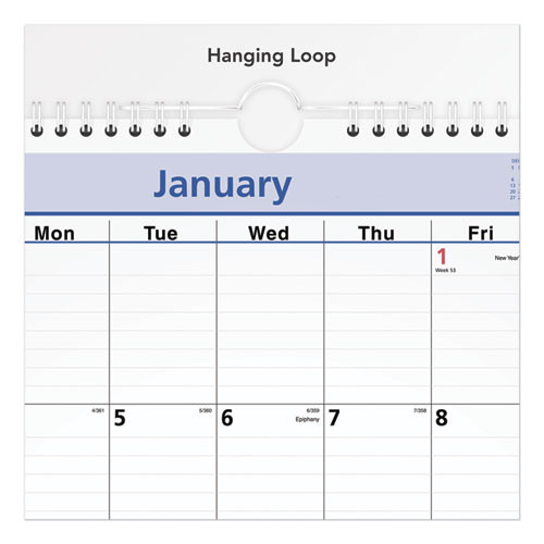 Quicknotes Wall Calendar, 12 X 17, White/blue/yellow Sheets, 12-month (jan To Dec): 2025 Quicknotes Wall Calendar, 12 X 17, White/blue/yellow Sheets, 12-month (jan To Dec): 2025