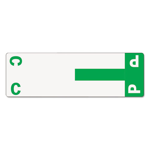 Alphaz Color-coded First Letter Combo Alpha Labels, C/p, 1.16 X 3.63, Dark Green/white, 5/sheet, 20 Sheets/pack
