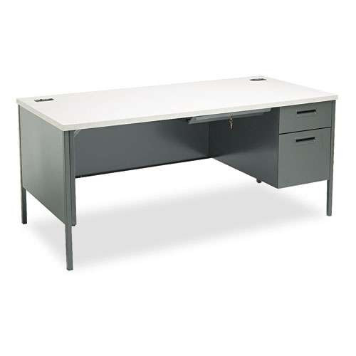 Metro Classic Series Right Pedestal "l" Workstation Desk, 66" X 30" X 29.5", Mocha/black