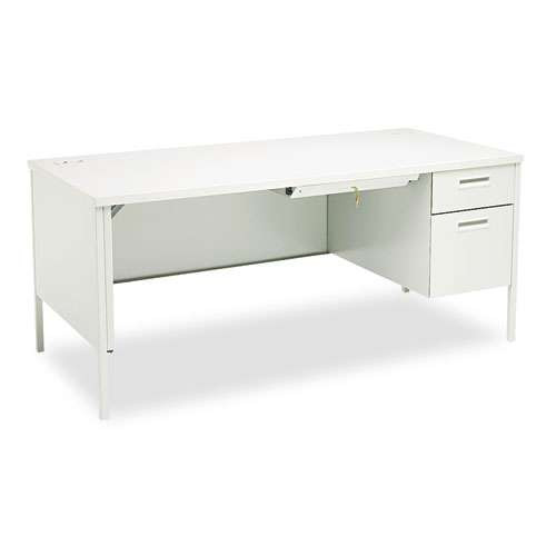 Metro Classic Series Right Pedestal "l" Workstation Desk, 66" X 30" X 29.5", Mocha/black