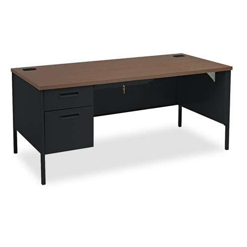 Metro Classic Series Right Pedestal "l" Workstation Desk, 66" X 30" X 29.5", Mocha/black